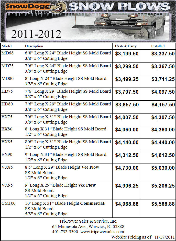SnowDogg Web Price 11/17/2011